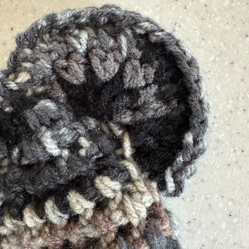Handmade Cozy Knit Bear Ears Beanie Hat for Newborn Baby Boy- Gray, Black, Brown